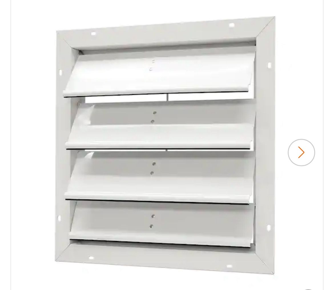 Master Flow 19.25 in. x 19.25 in. Square White Aluminum Automatic Shutter Gable Louver Vent