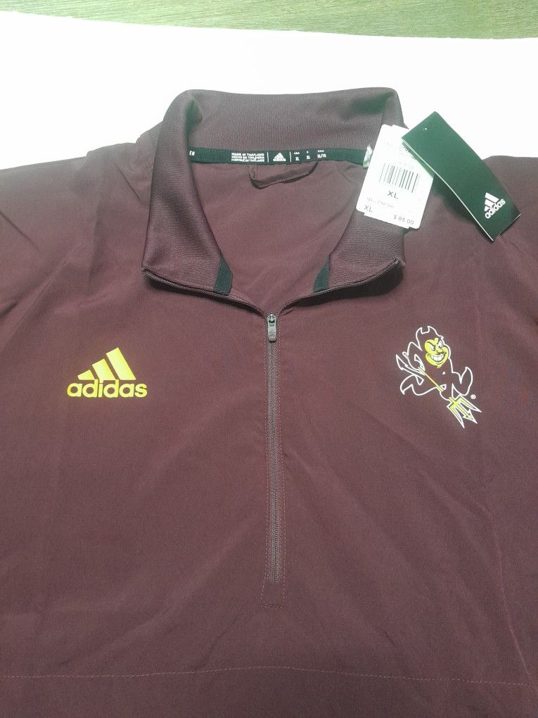 New Adidas Arizona State Sun Devils Short Sleeve Coaching Windbreaker