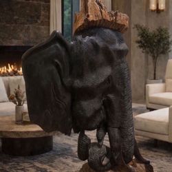 Hand-carved Elephant Sculpture