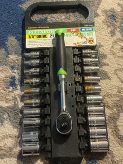 Pittsburgh 1/4" Drive 21-Piece Socket Set