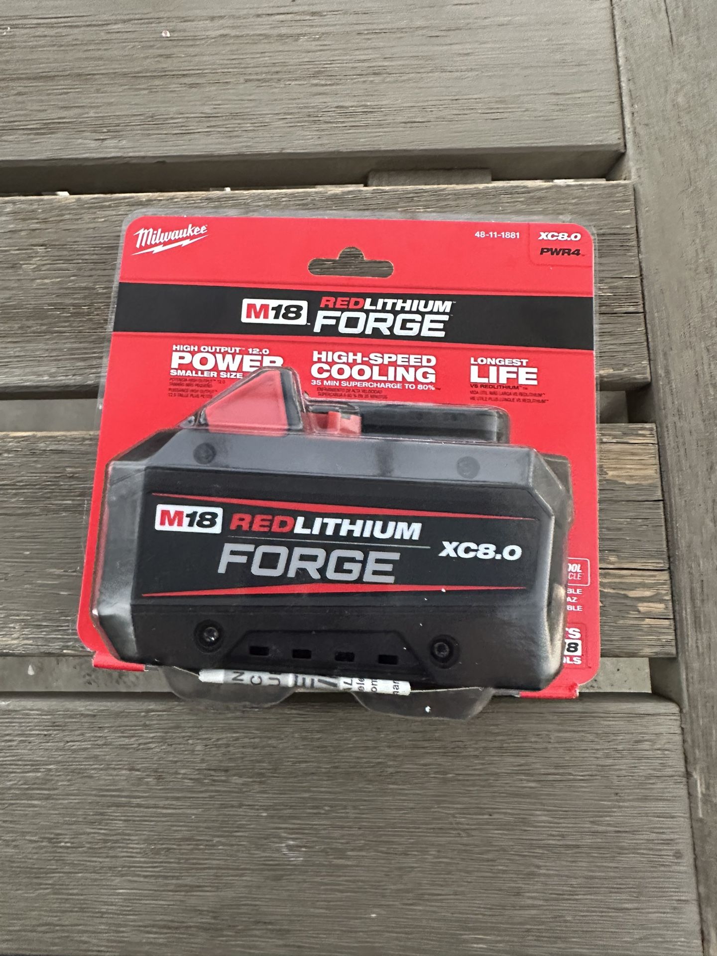 New M18 Milwaukee Red Lithium Forge Xc8.0 Battery