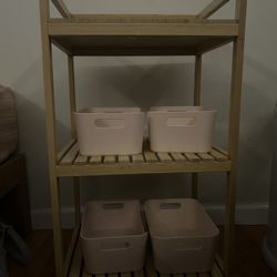 IKEA RAGRUND Bamboo Rolling Cart