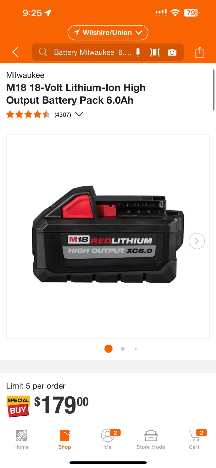 Milwaukee M18 18-Volt Lithium-lon High Output Battery Pack 6.0Ah