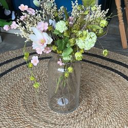 Tall Glass Vase With Flowers
