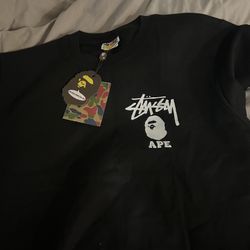 Stussy X Bape Shirt Size Medium