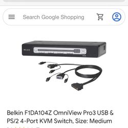 BELKIN OMNIVIEW PRO 3 USB & PS/2 4-PORT KVM SWITCH 