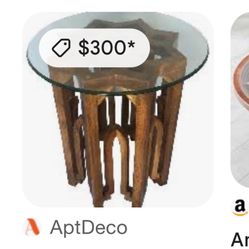 Glass Top Wood Base End Tables Make Me Offer 