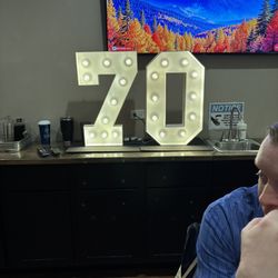 70th Birthday Light Up Numbers 