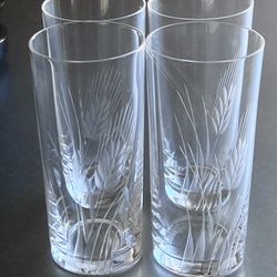 Vintage Hand Cut Crystal Tall Shot Glasses $35OBO