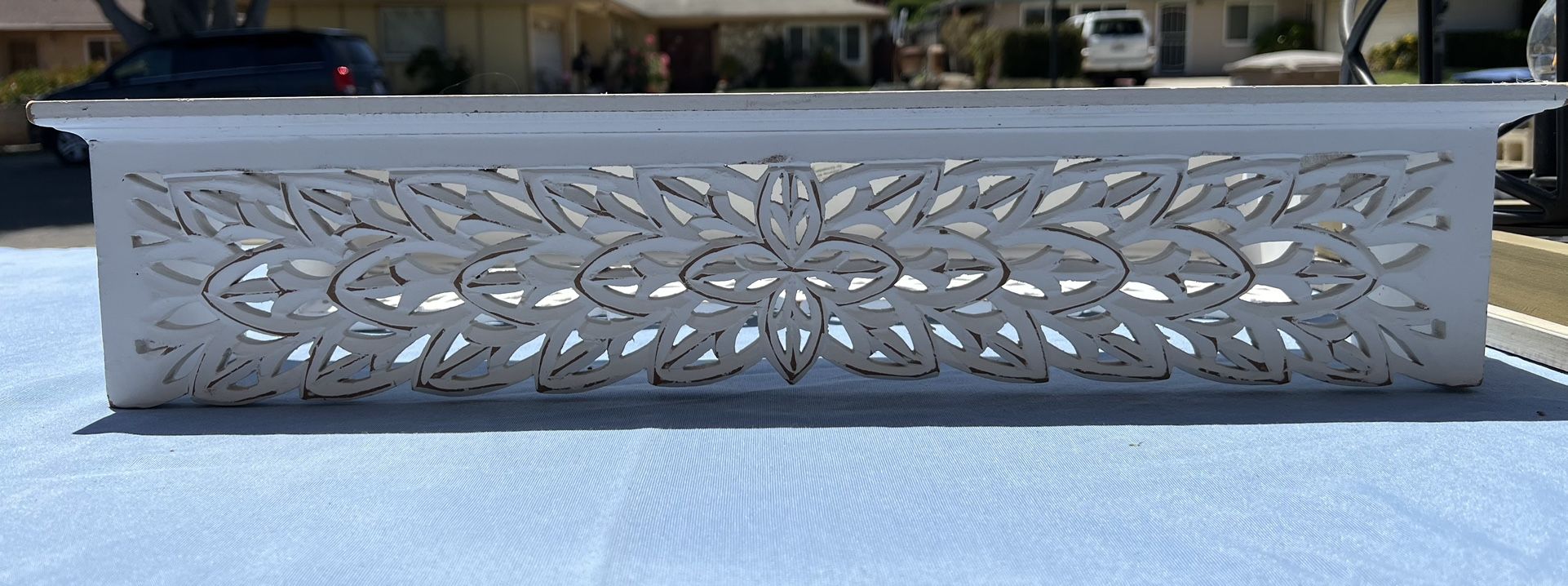 Two White floating Shelves