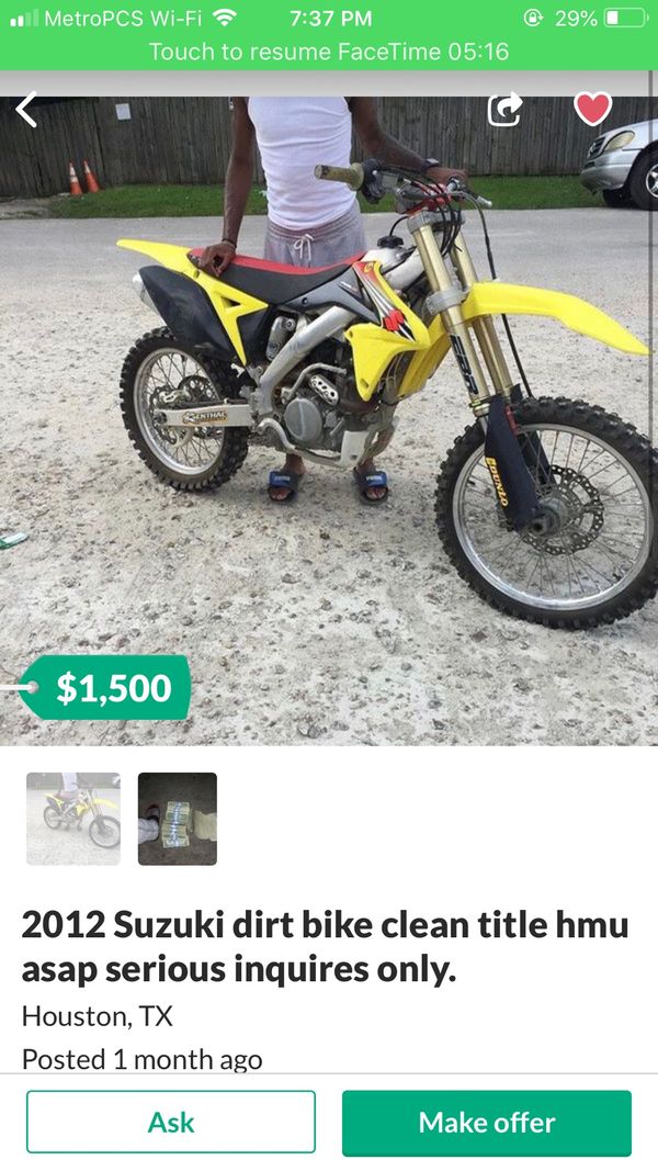  Suzuki dirtbike for Sale in Houston TX - OfferUp