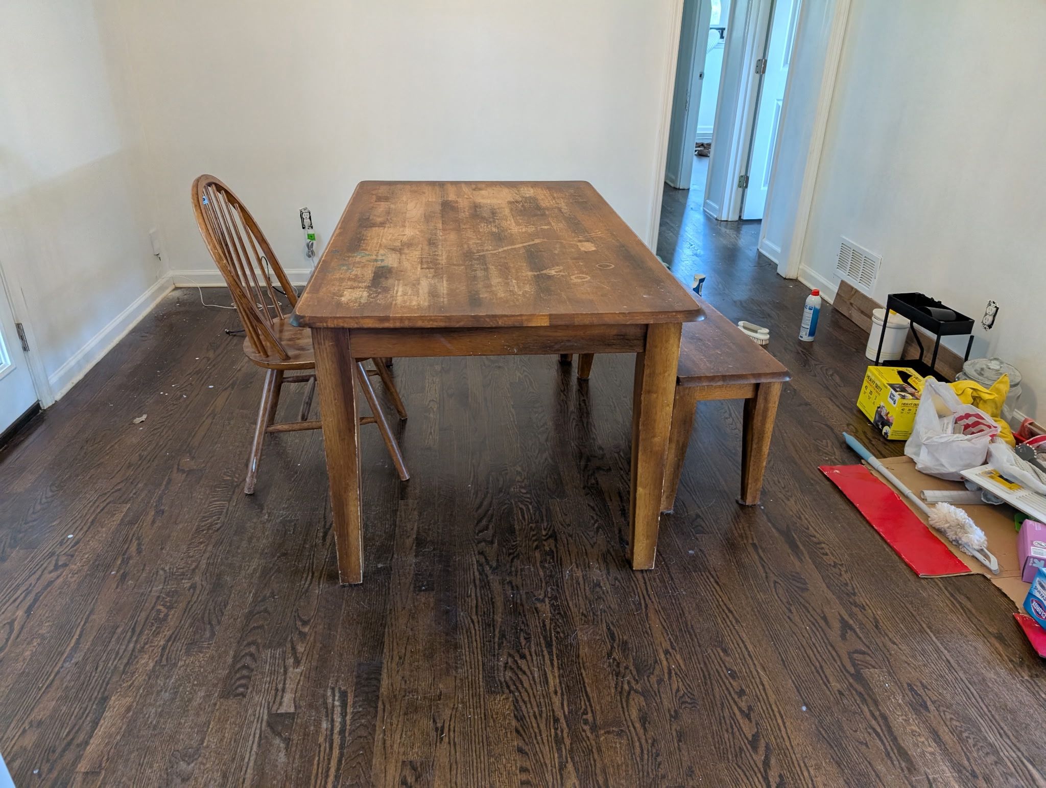 Table, Bench And Chairs