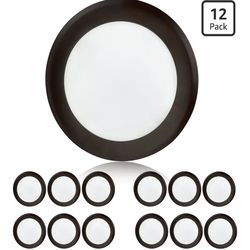 (303030-5) TOPELER 12Pack Bronze Surface Mount LED Ceiling Light, 6 Inch Dimmable LED Downlight, 15W 4000K Cool White, Dimmable Low Profile Recessed D