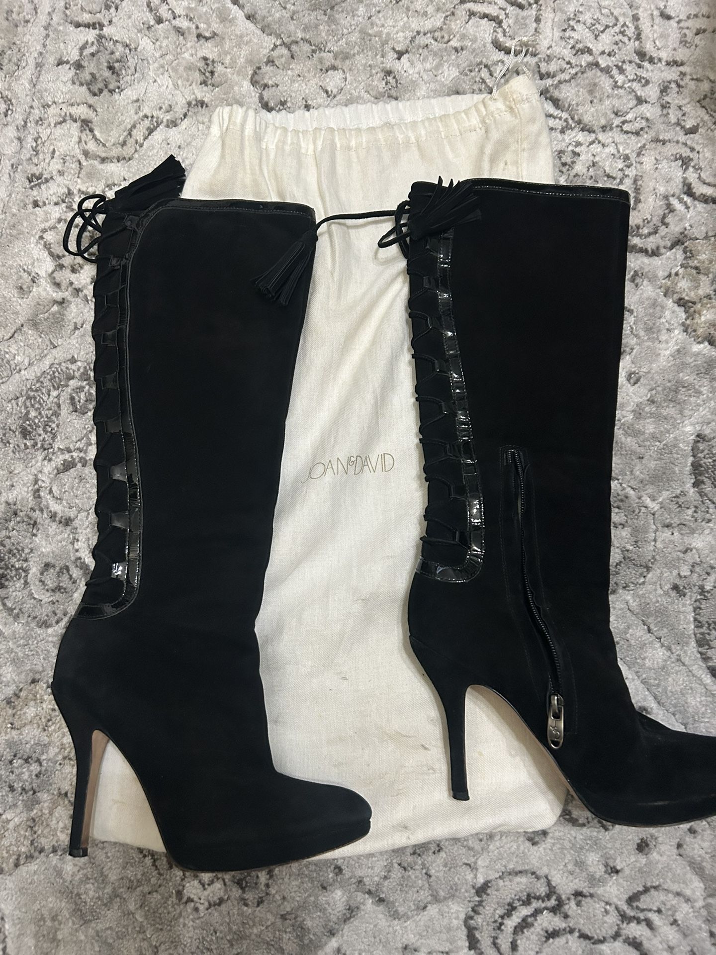 Joan & David Knees High Suede Boots Sz 5