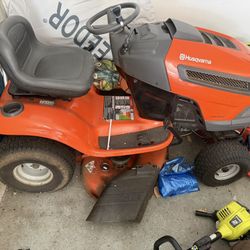 42” Ride on Husqvarna Mower With Three Bags And New Battery