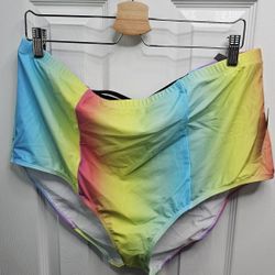 Torrid SWIM BOTTOM RAINBOW NEW