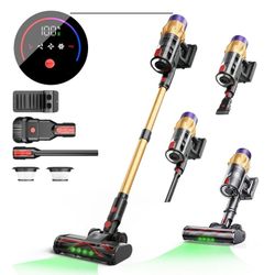 Cordless Vacuum Cleaner 550W/45Kpa, Stick Vacuum Cleaners 60 Mins Max Runtime with Charging Dock, Self-Standing Handheld Vacuum with Touch Display, Va