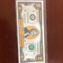 Gold 2 Dollar Bill