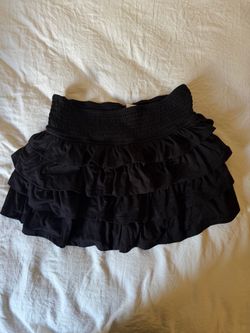 Black Tiered Ruffle Mini Skirt
