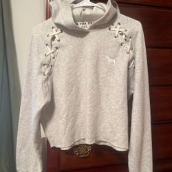 VS PINK Grey crop sweatshirt