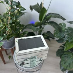 Mirrored Glass Jewelry Box with 2 Drawers & Velvet Lining