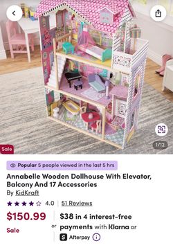 Kid craft doll house with dolls and accessories included