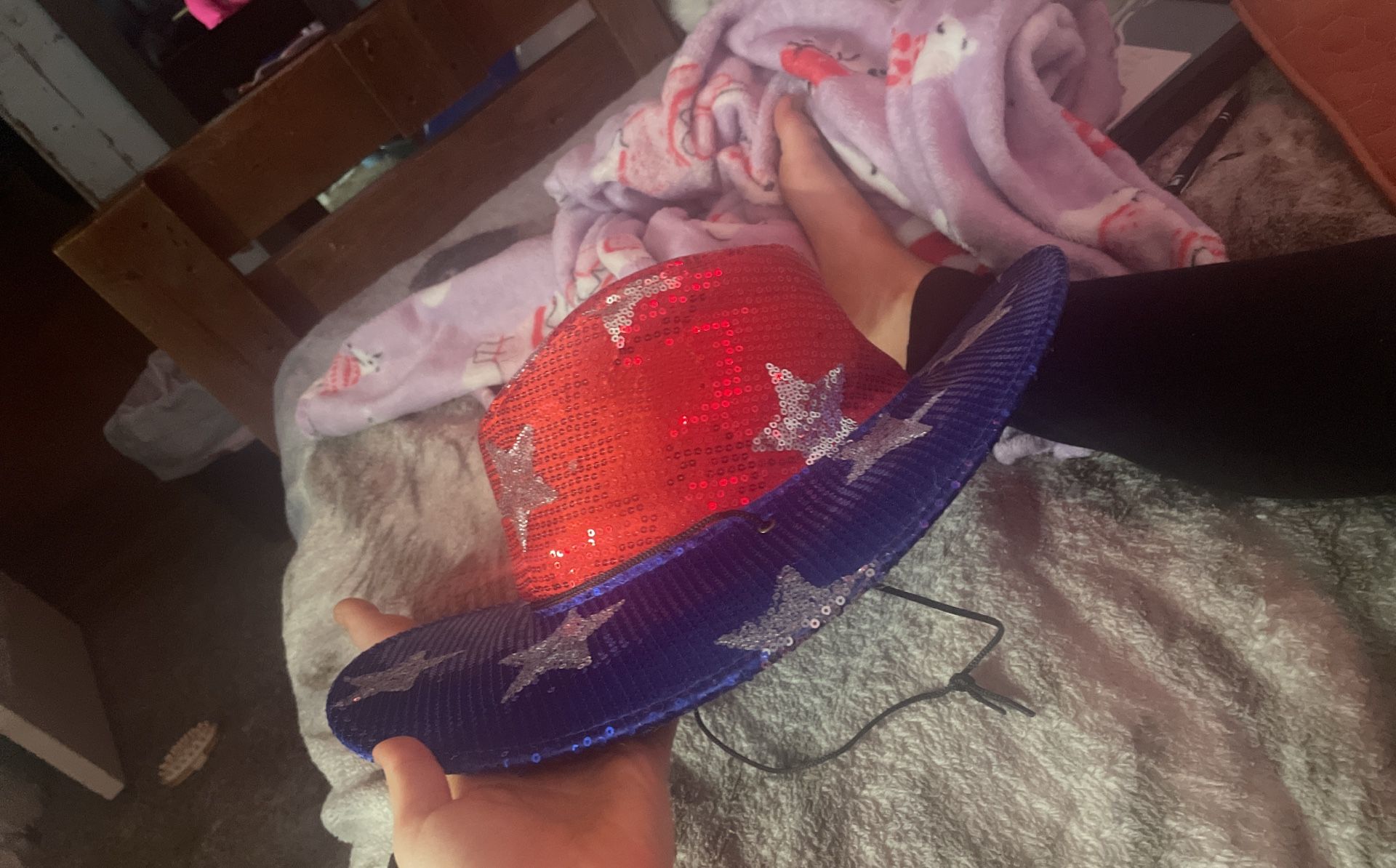 USA star glittery cowboy hat