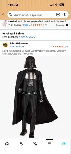 Star Wars Darth Vader costume