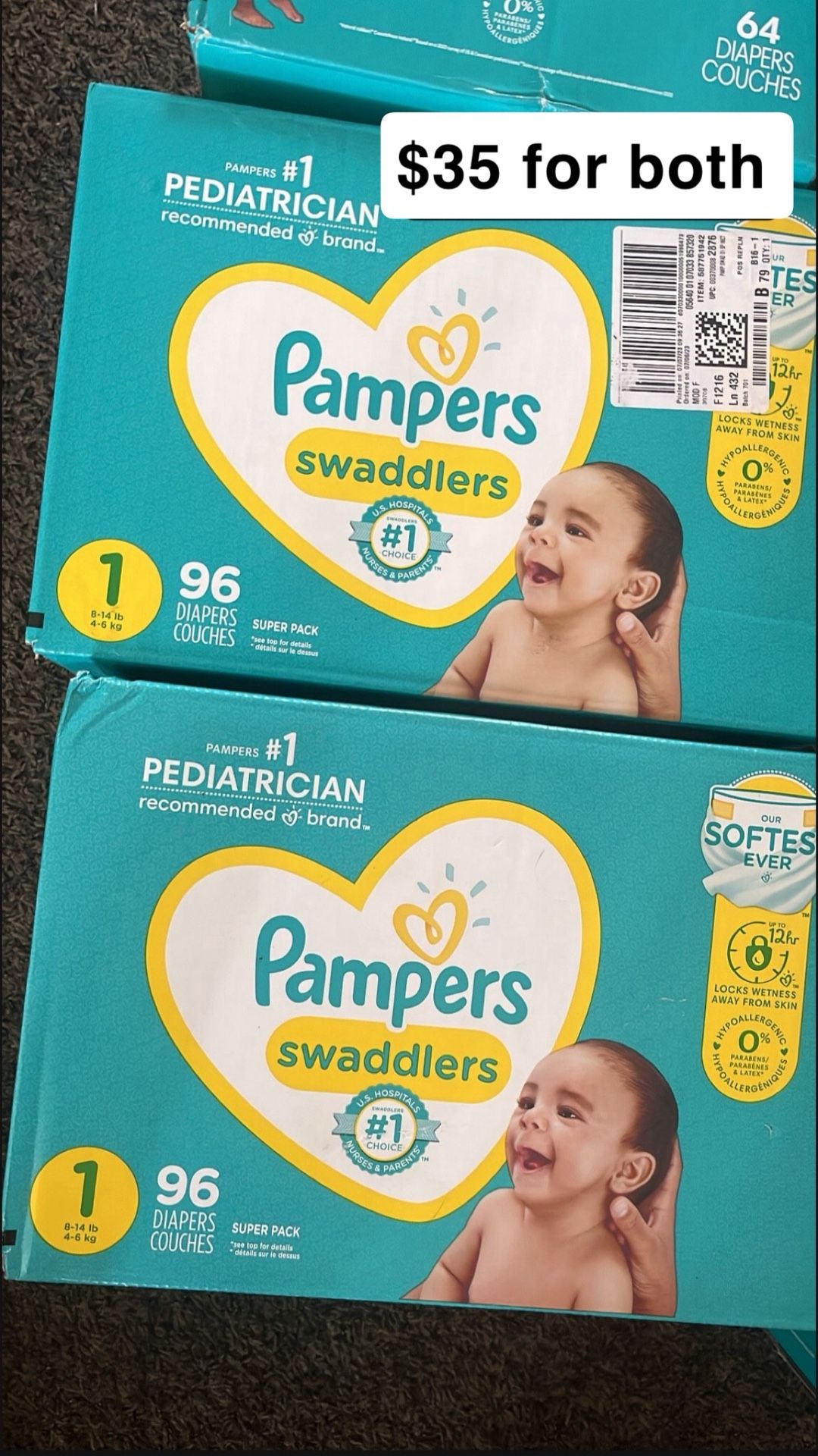 Pampers Size 1 192 Diapers