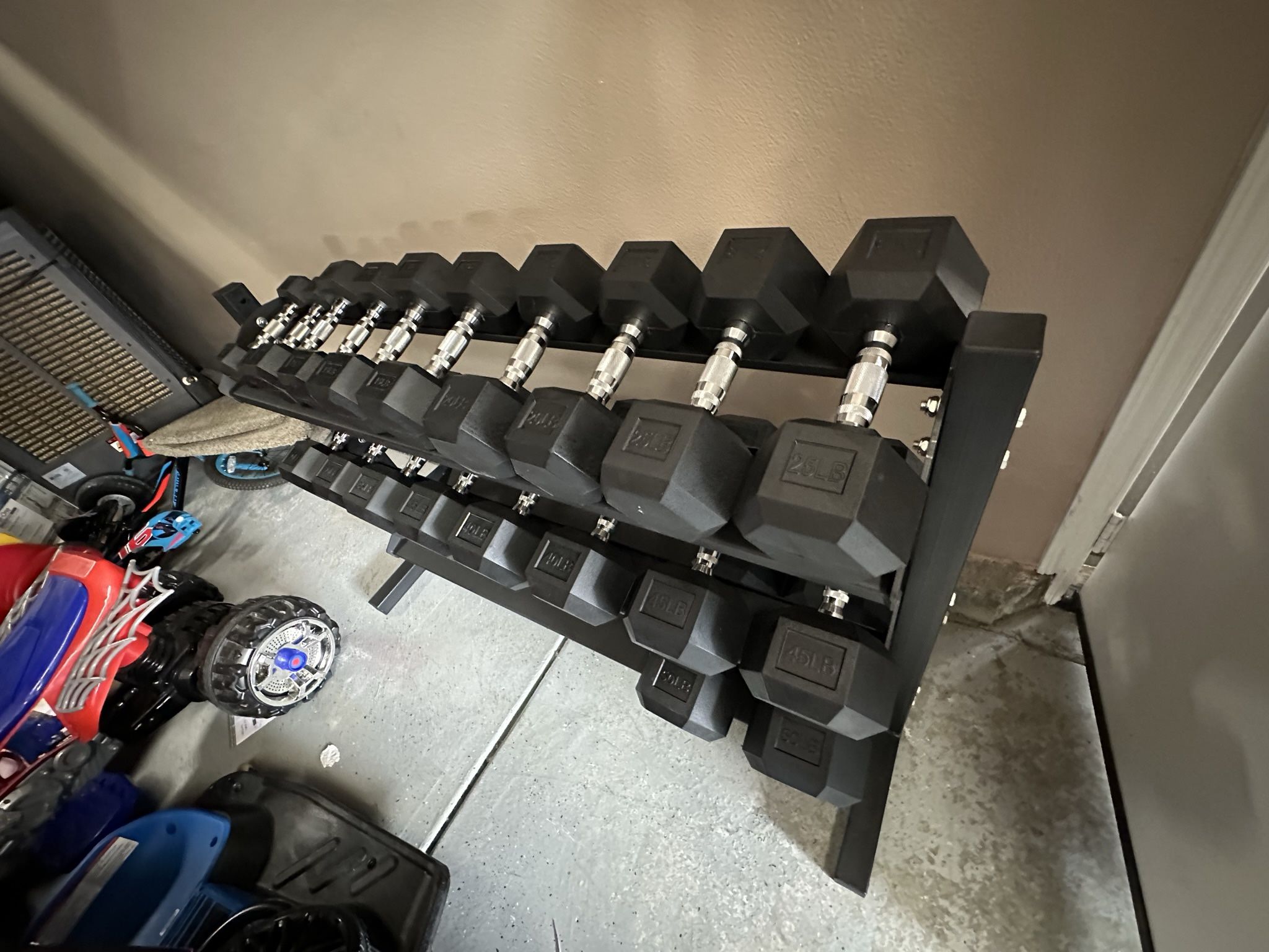 5-50lbs Dumbbells w/Rack