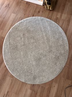 Round Shag Area Rug Light Gray