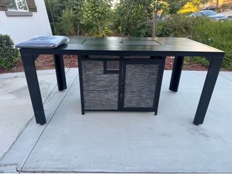 60-Inch Rectangular Outdoor Aluminum Fire Pit Table (Fire Pit Unit Not Included)