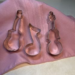 Set Of 3 Guitar, Violin And Musical Note Cookie Cutters