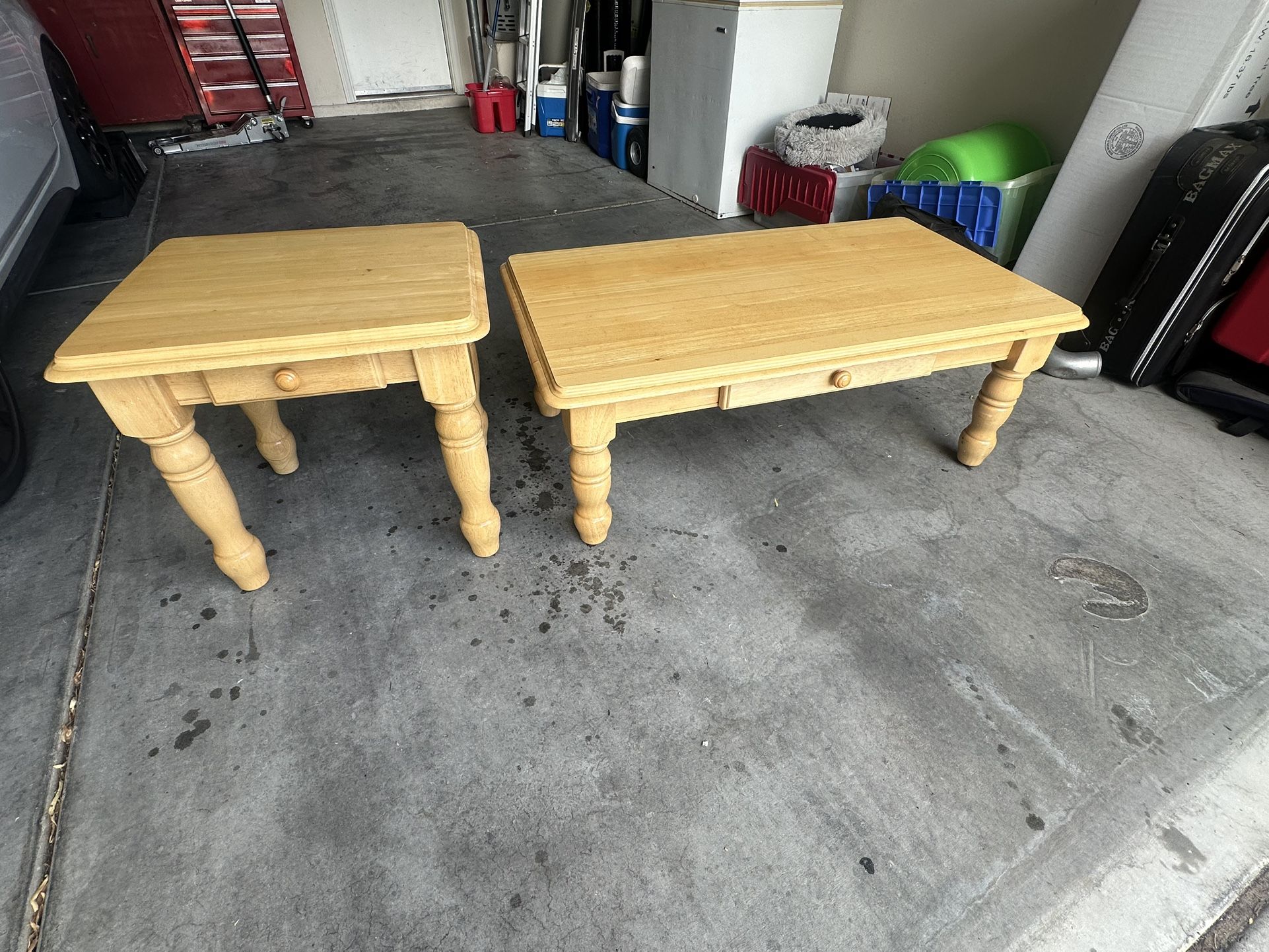 Coffee Table And End Table, Solid Wood