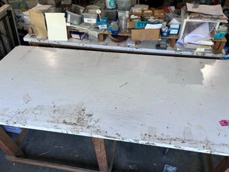 Solid work bench tables.