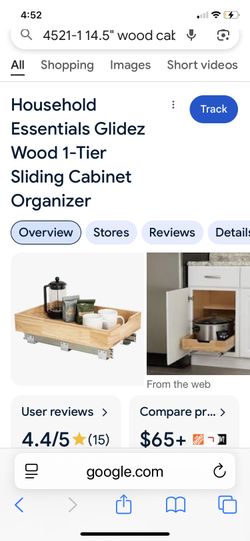 14.5” Wood Cabinet Drawer Organizer