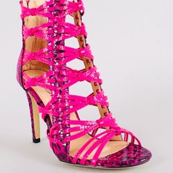 Wild Rose Beautiful pink snake print heels For Sale !!!