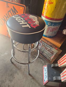 Coors Light Bar Stool with Chrome Base