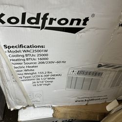 Koldfront Window  Air Conditioner 25000btu 