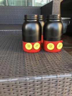 Mickey themed mason jars