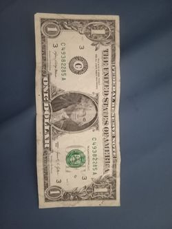$1 bill with 4 "3"s asking $5obo