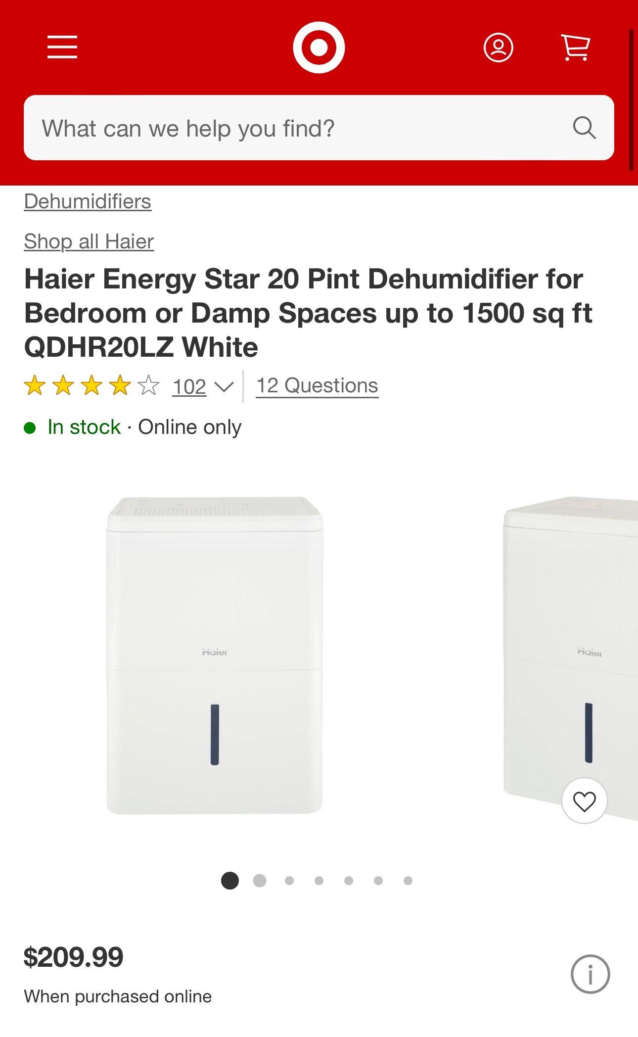 Haier Dehumidifier