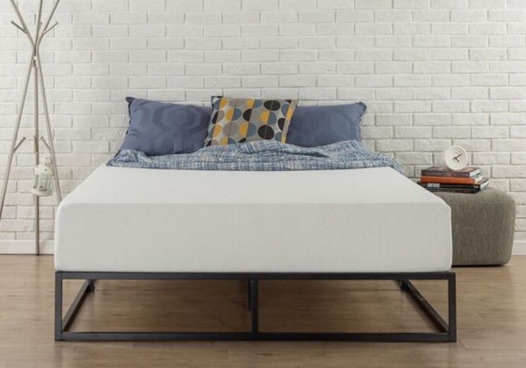 Priage 10-inch Q size metal bed frame (mattress optional)