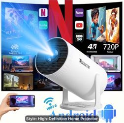 New Smart Portable Projector, Wireless/ support1080P/Native 720P, Party/Birthday/Holiday Gift, HD Video Projector, Smart Office Projector, Smart Home