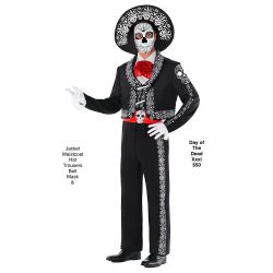 Day of the Dead Halloween Costume Set XXXL