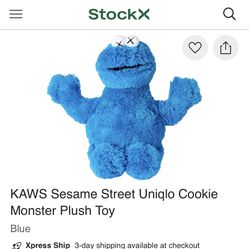 KAWS Sesame Street Uniqlo Cookie Monster Plush Toy 