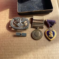 Purple Heart And Korean War Metals