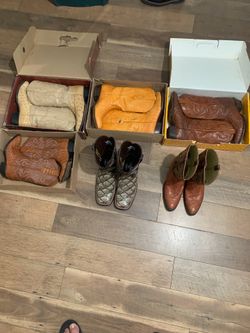 botas las de avestruz y de cocodrilo por 250 el par las otras por 200 par número 10