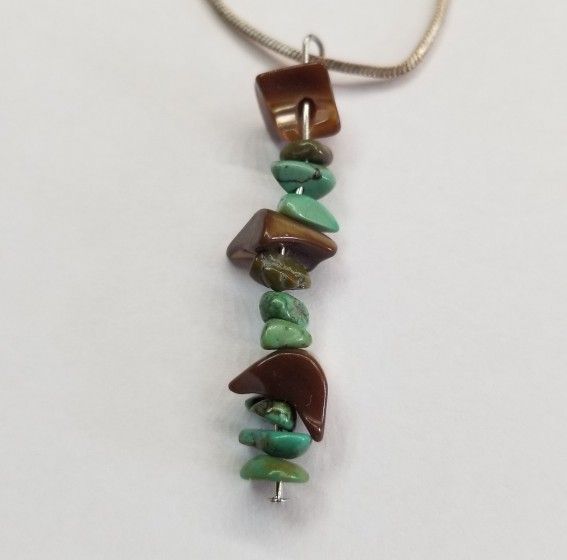 Pendant Mixed Stone On Chain