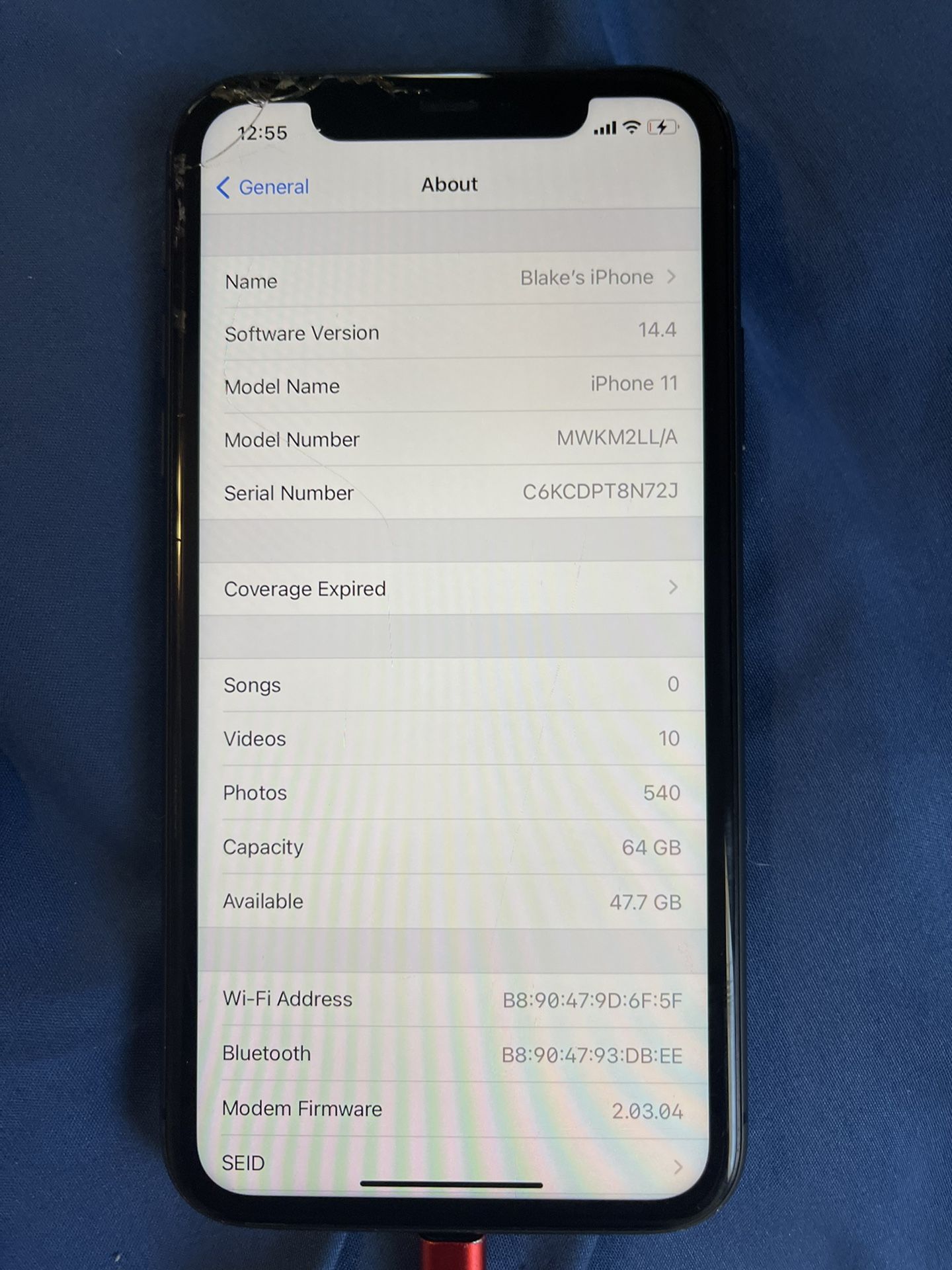 iPhone 11, Cracked screen